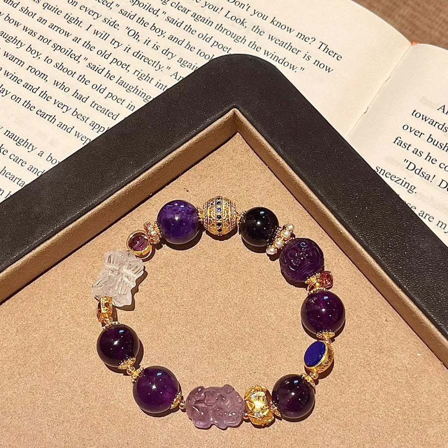 Aosharma Timeless Amethyst Halo Earrings